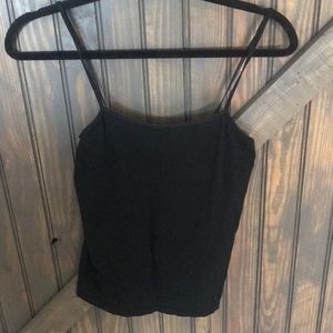 Plain black tank top
